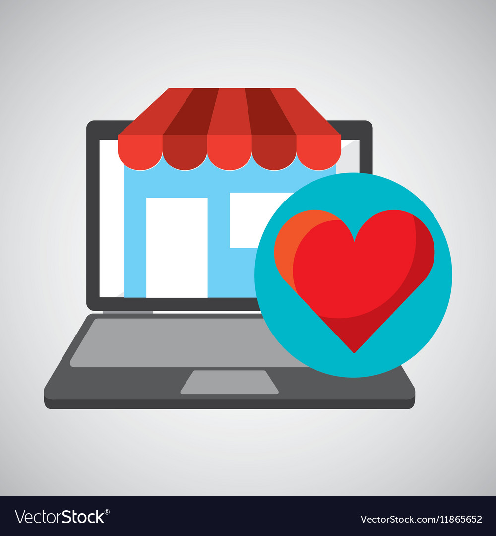 Online store shopping heart love graphic