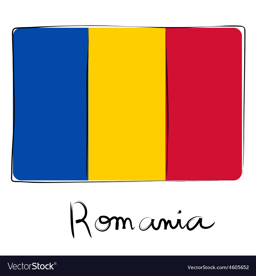 Romania flag doodle