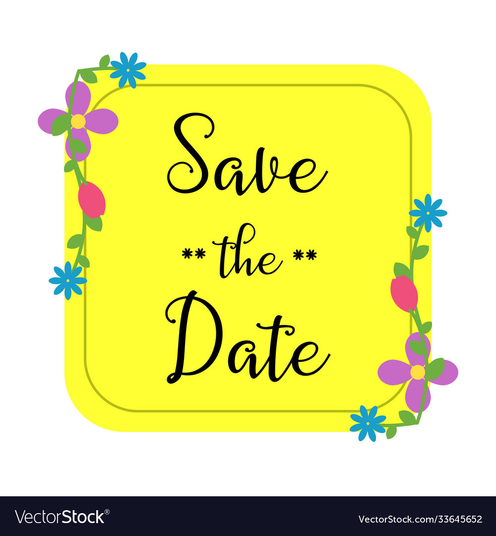 Save date template design vector image Save date template design