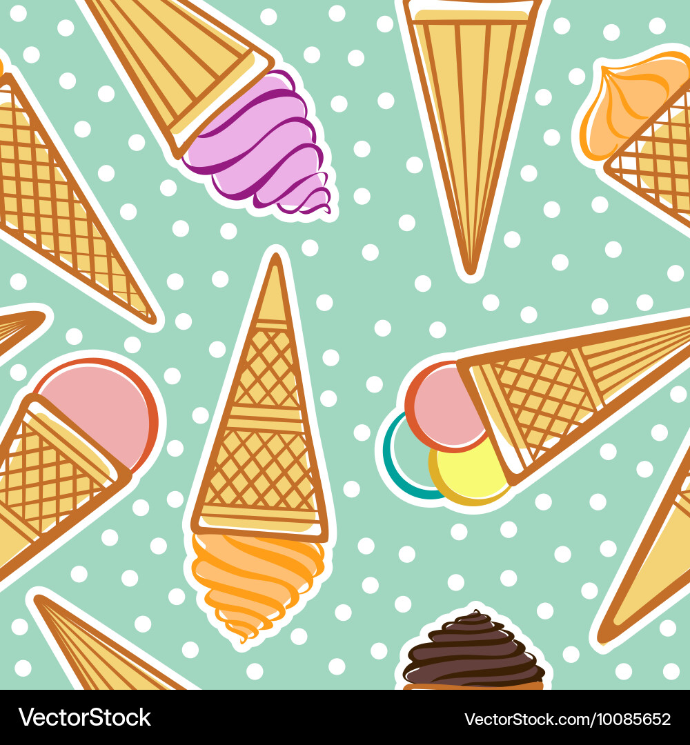 Seamless pattern with ice-cream Royalty Free Vector Image