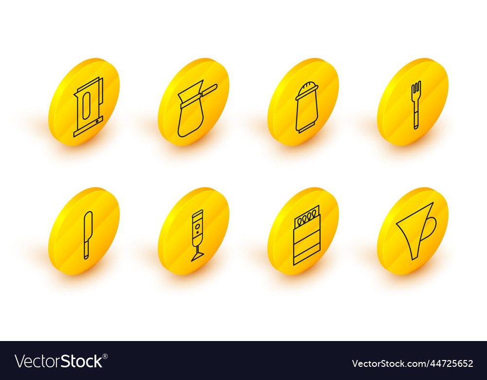 Set line funnel or filter open matchbox vector image Set line funnel or filter open matchbox