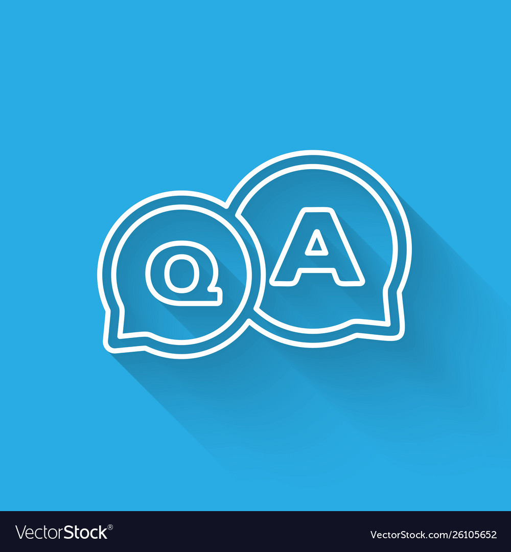 White line speech bubbles with question vector image White line speech bubbles with question