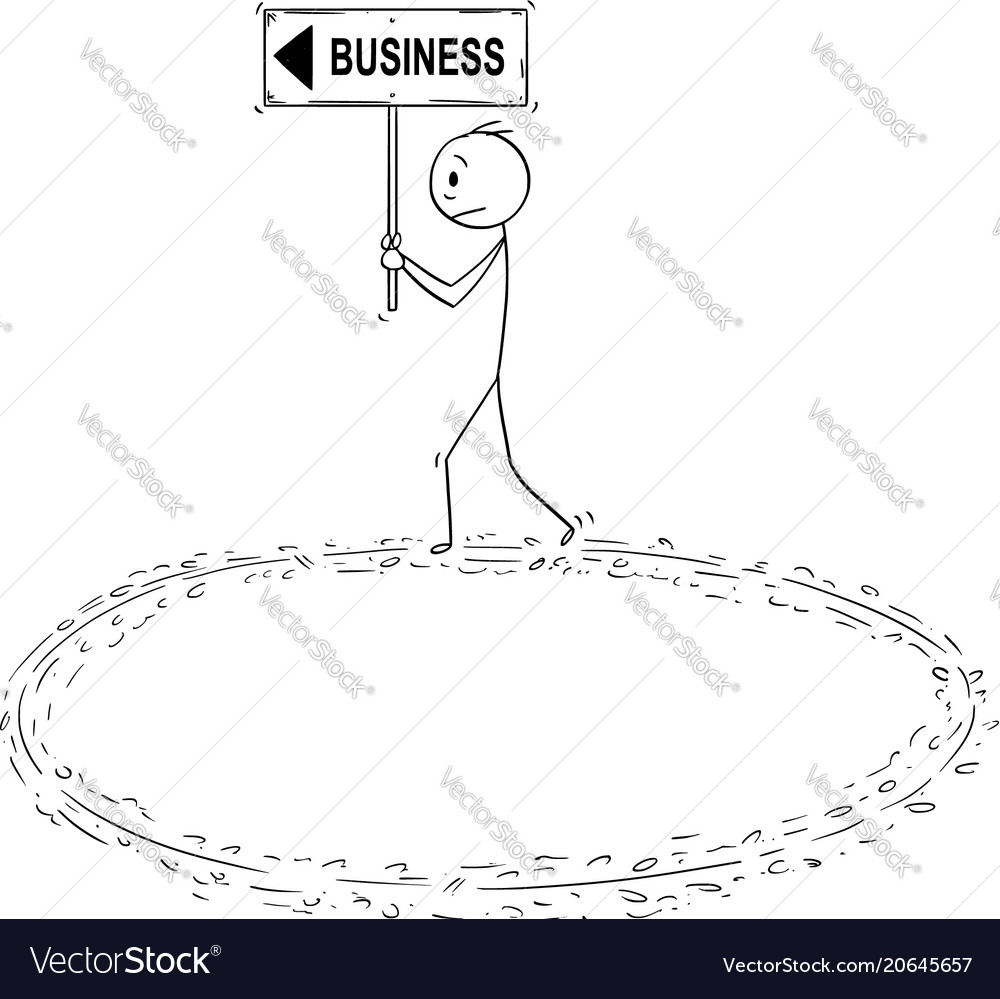 Cartoon of businessman holding business sign Vector Image