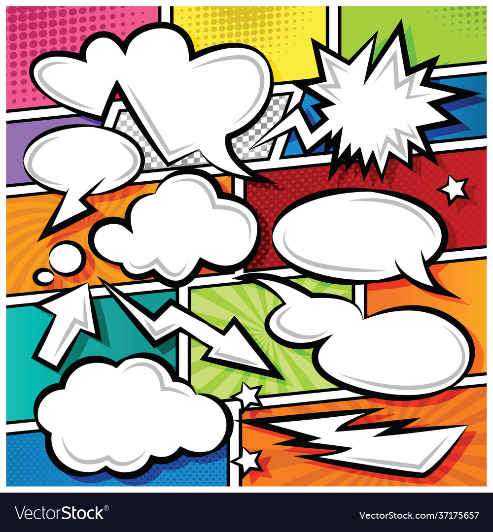 Comic bubble speech balloons cartoon Royalty Free Vector