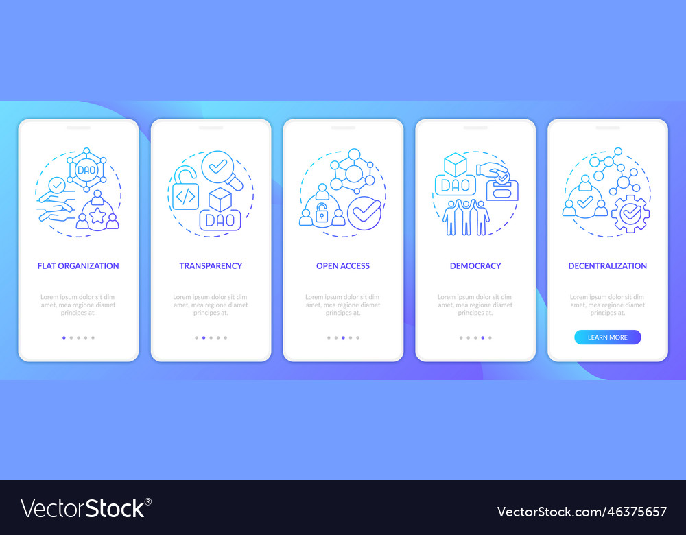 Dao characteristics blue gradient onboarding