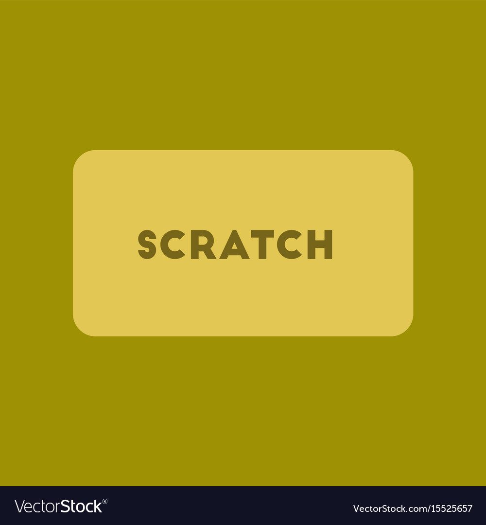 Flat icon on stylish background scratch card