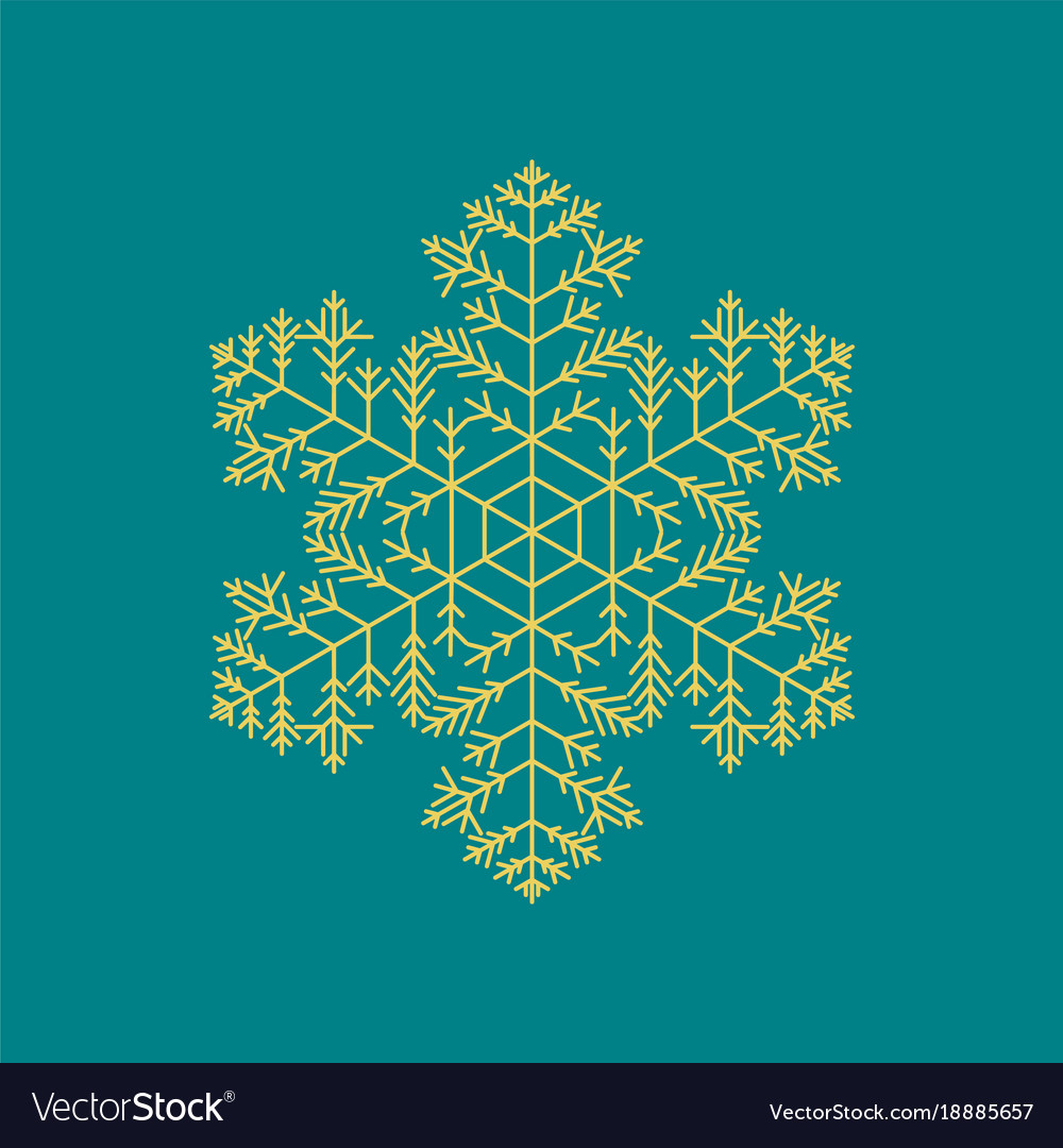 Flat on background of snowflake