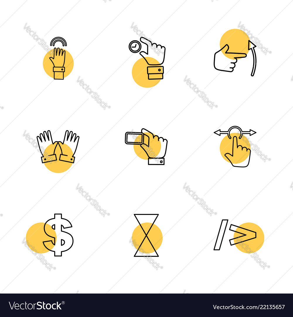 Hands pointer arrows directions eps icons set