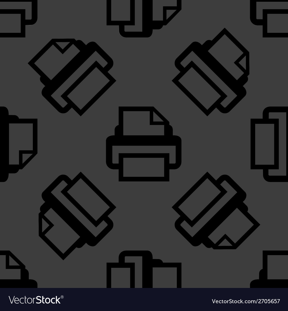 Printer web icon flat design seamless pattern