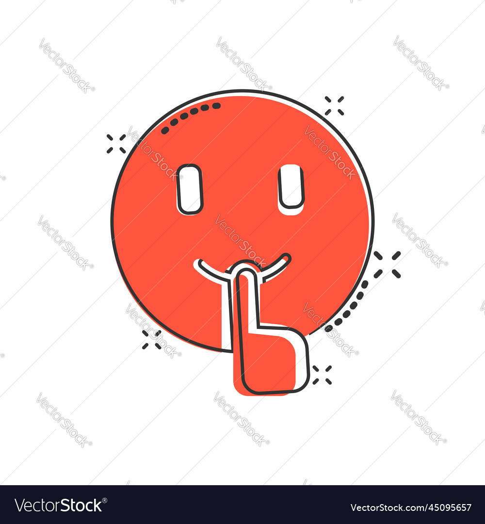 Quiet icon in comic style silence cartoon Vector Image