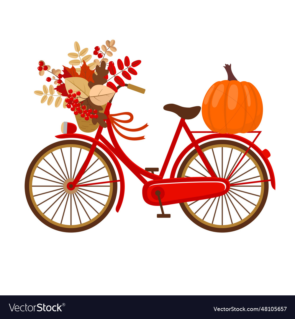 Red bicycle pumpkin