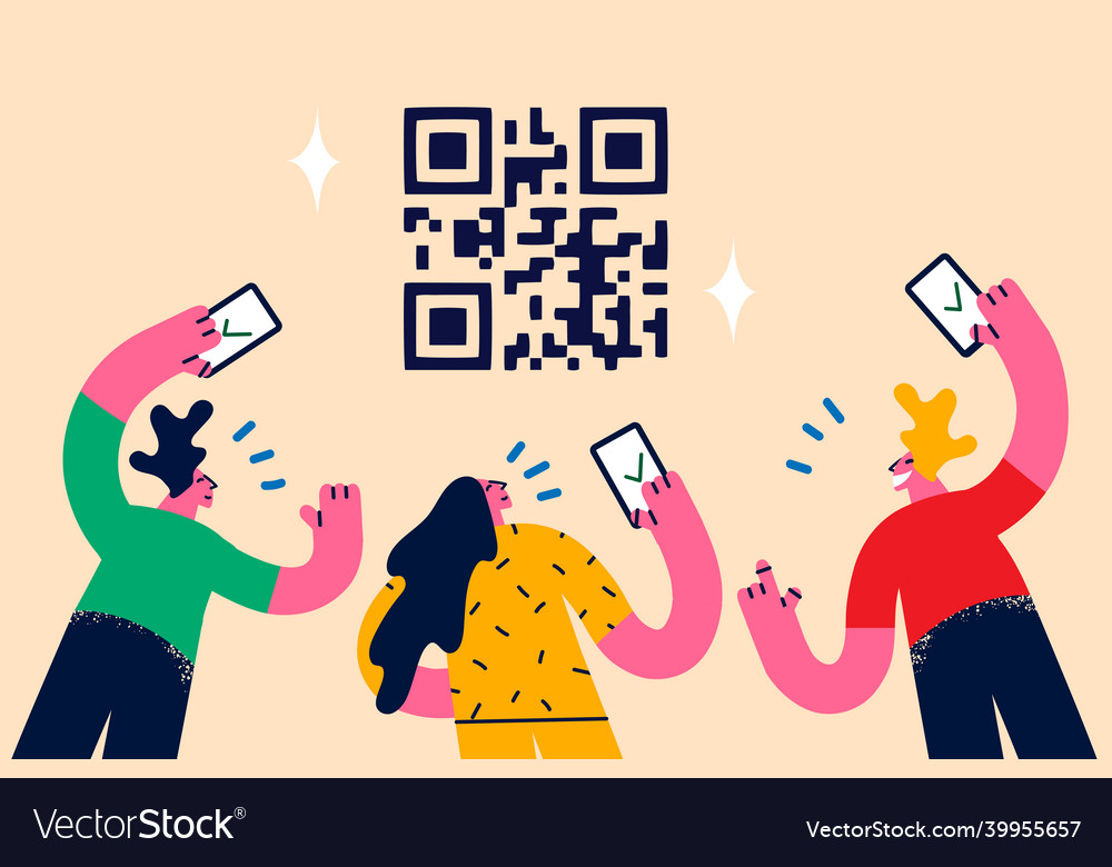 Scanning qr codes and technologies concept