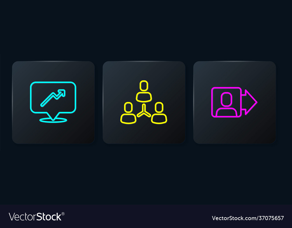 Set line graph schedule chart team leader vector image Set line graph schedule chart team leader
