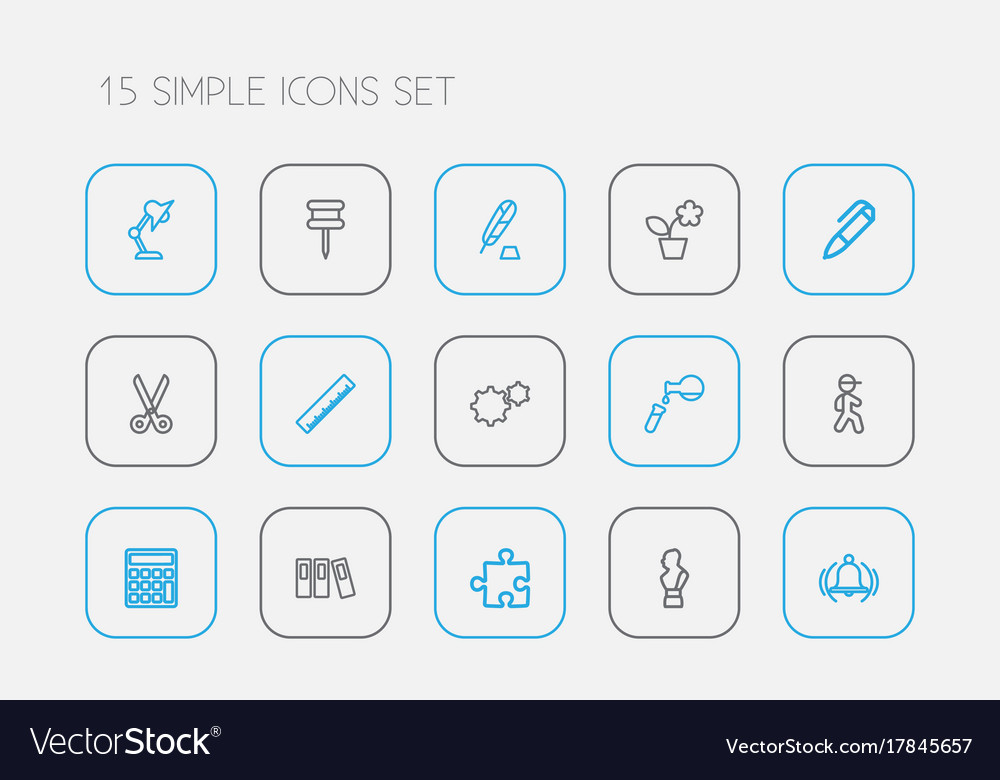 Set of 15 editable teach outline icons includes