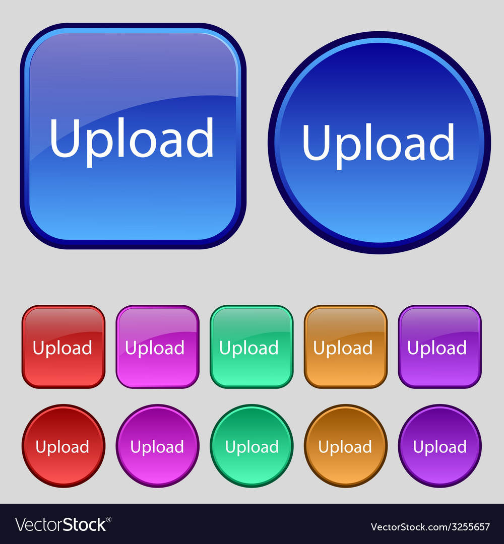 Upload sign icon load symbol set of colored