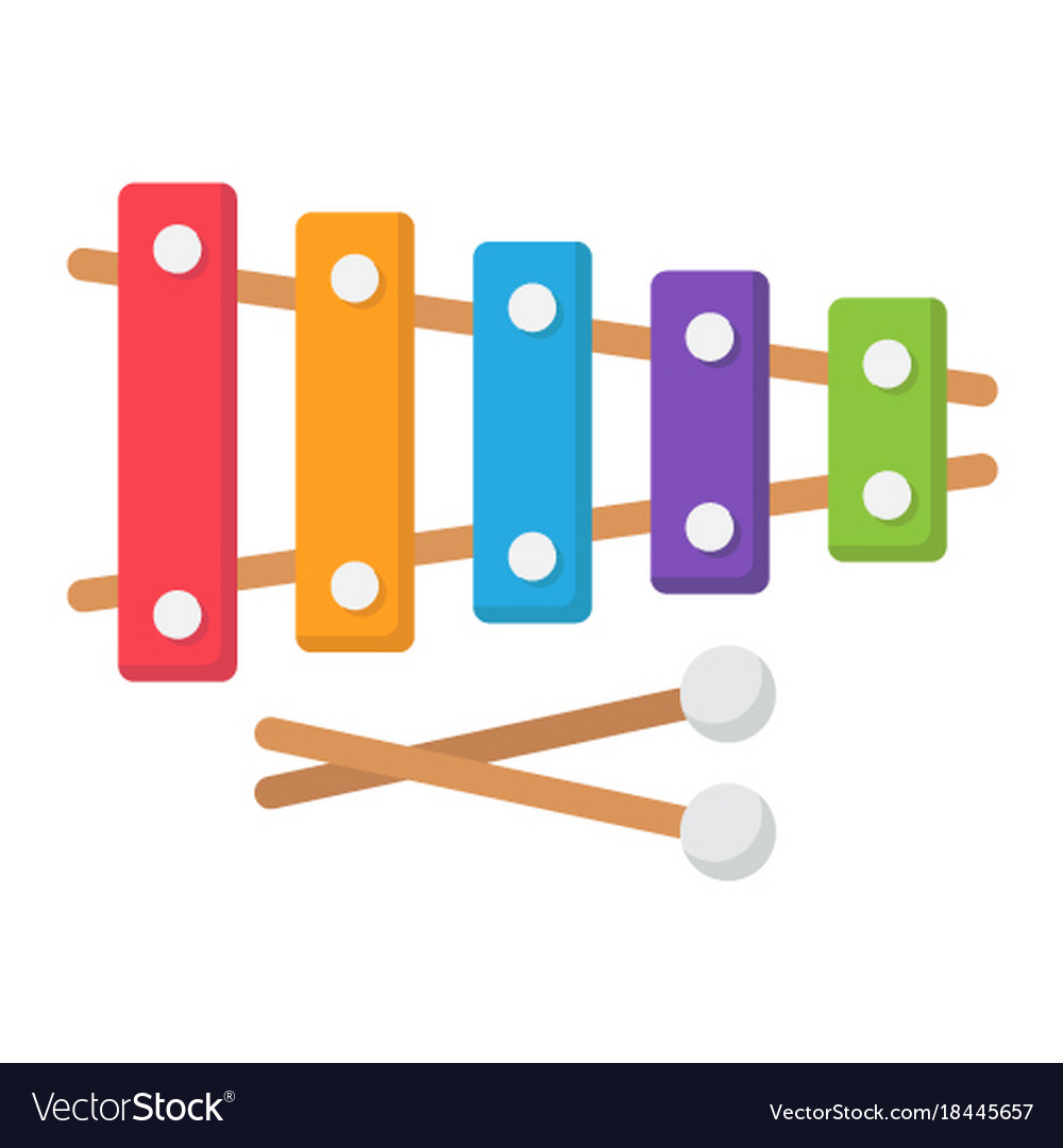 Download Xylophone flat icon music and instrument Vector Image