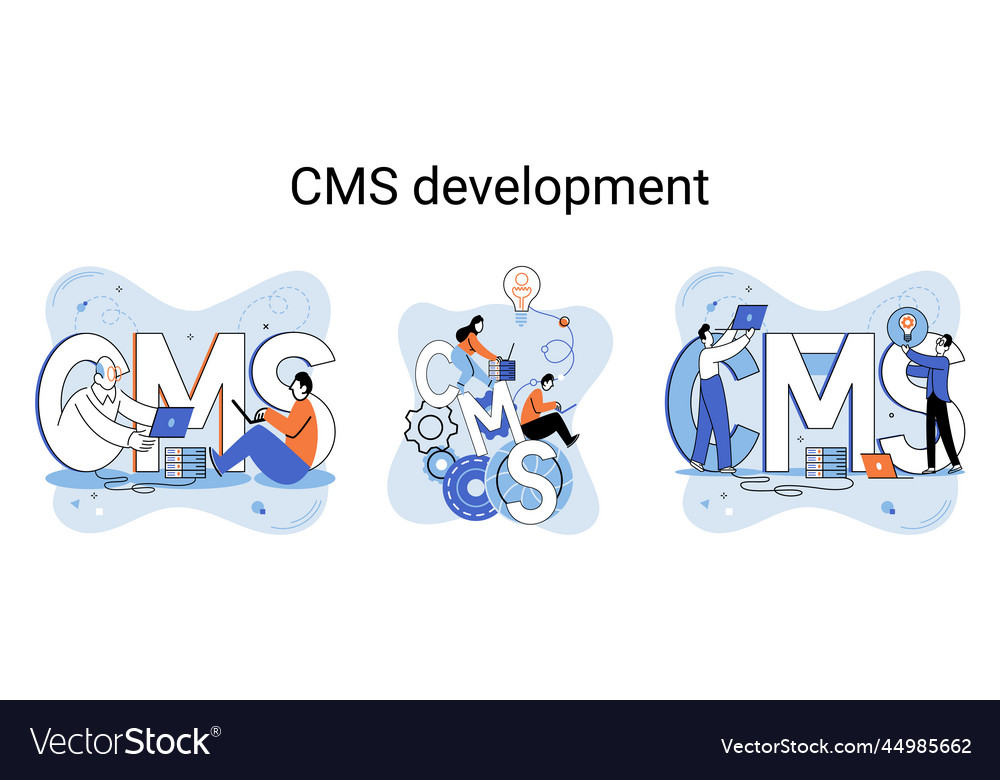 Concept of digital content management system cms