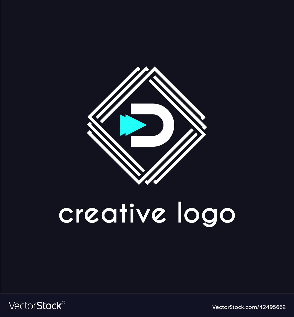 Creative Letter D Geometric For Logo Company Vector Image