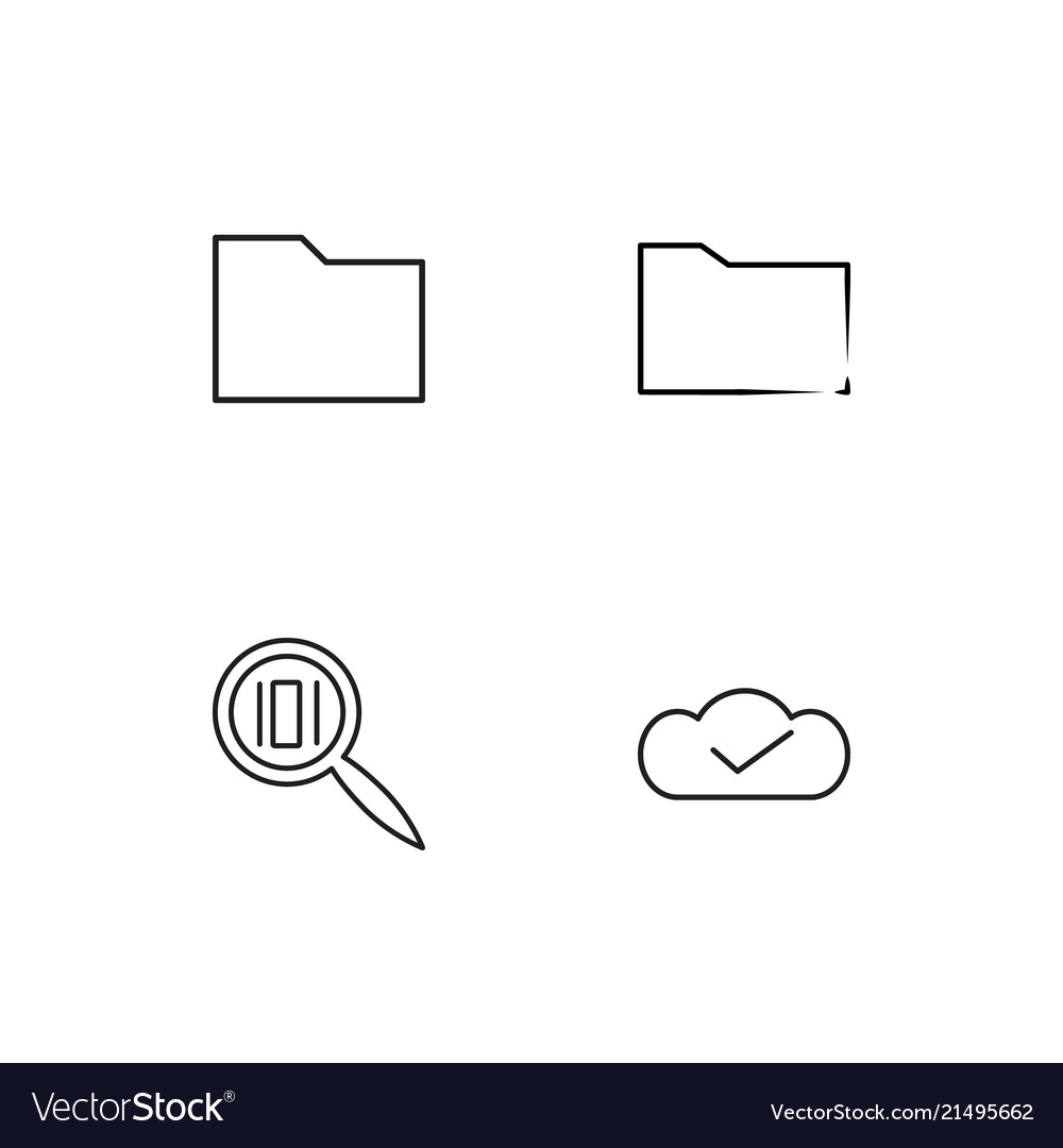 Cyber security linear icons set simple outline