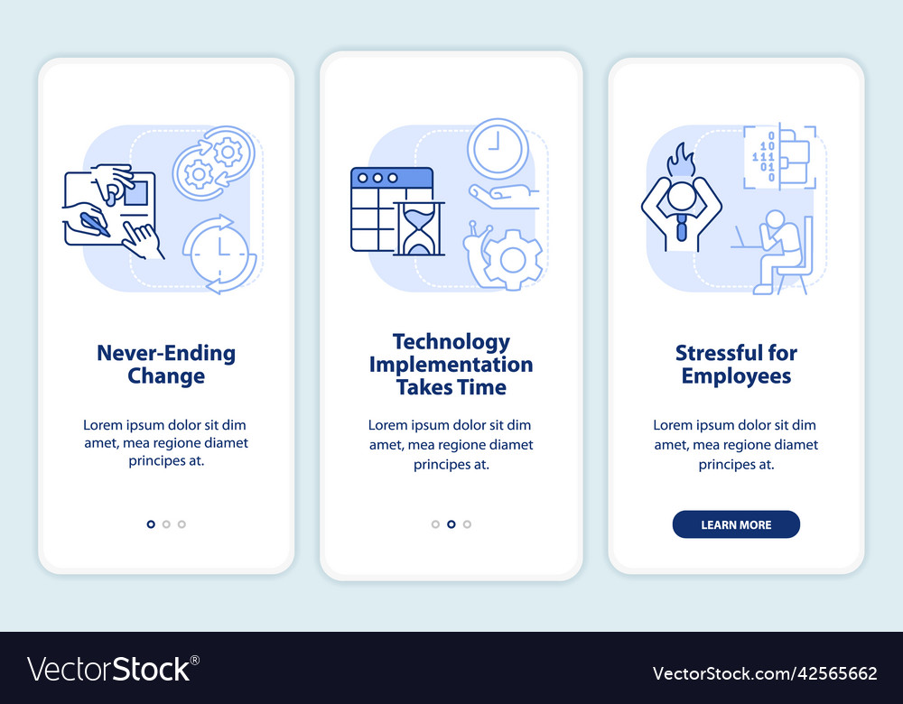 Digital transformation cons light blue onboarding Vector Image