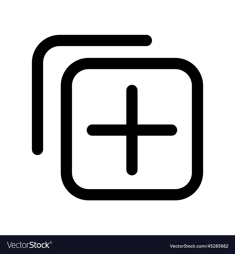 Duplicate icon line isolated on white background vector image Duplicate icon line isolated on white background