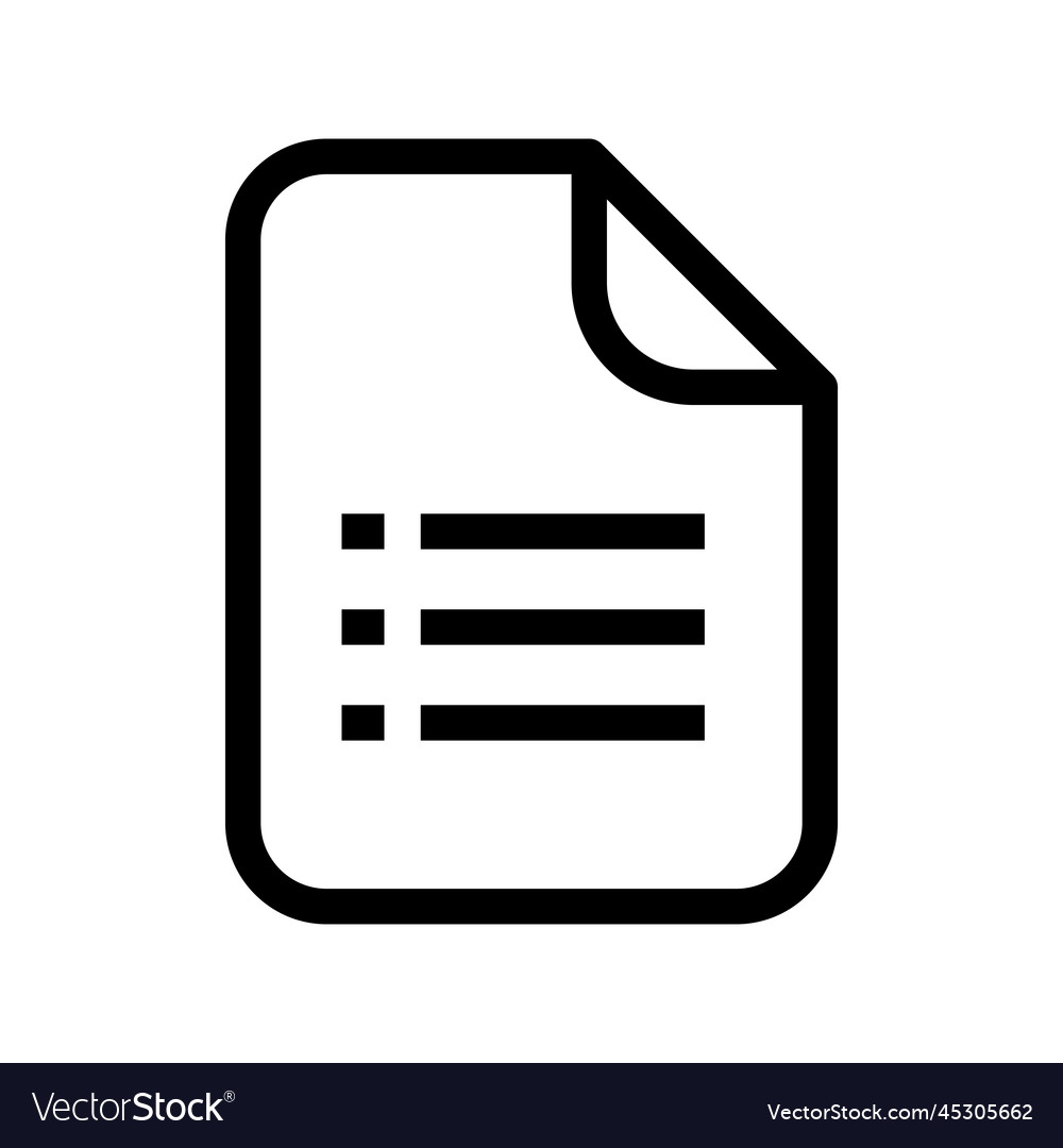 File list icon line isolated on white background