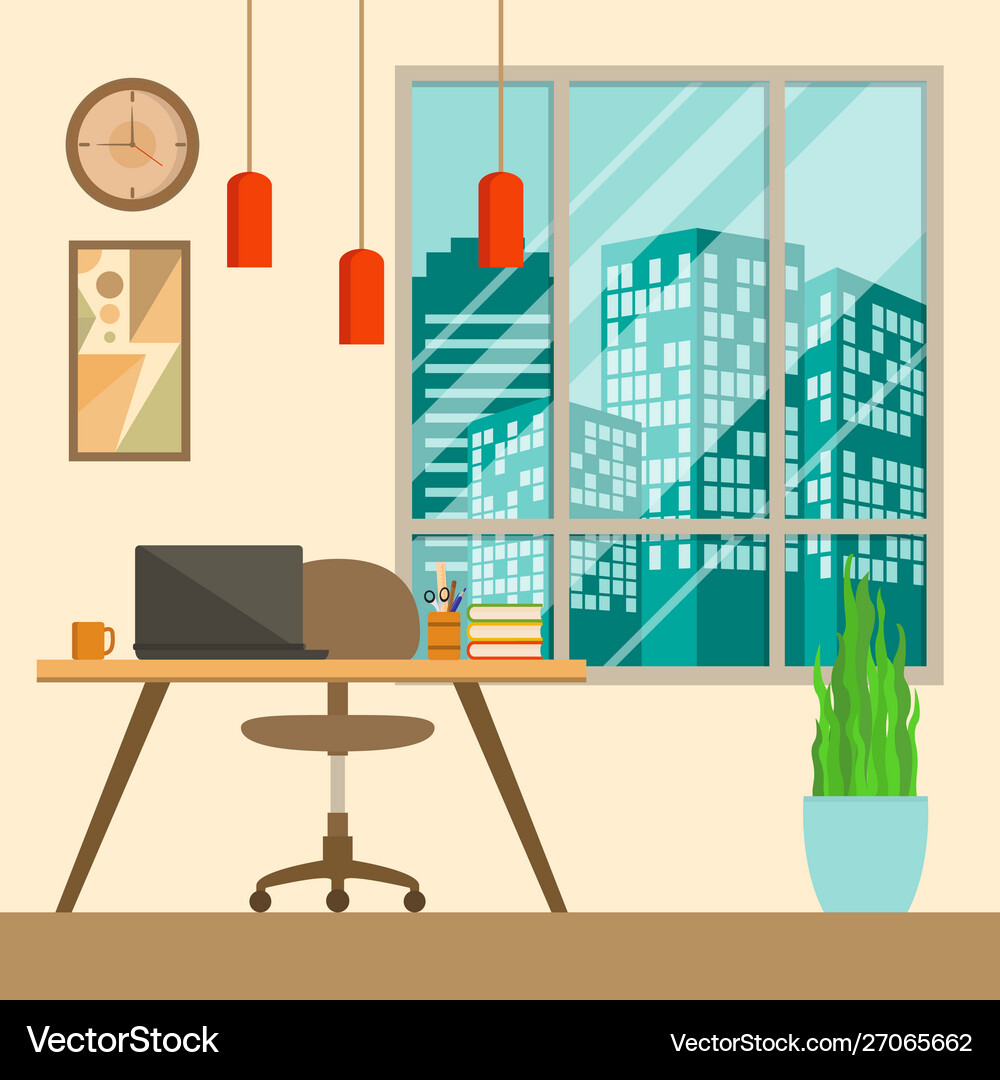 Interior a workspace Royalty Free Vector Image