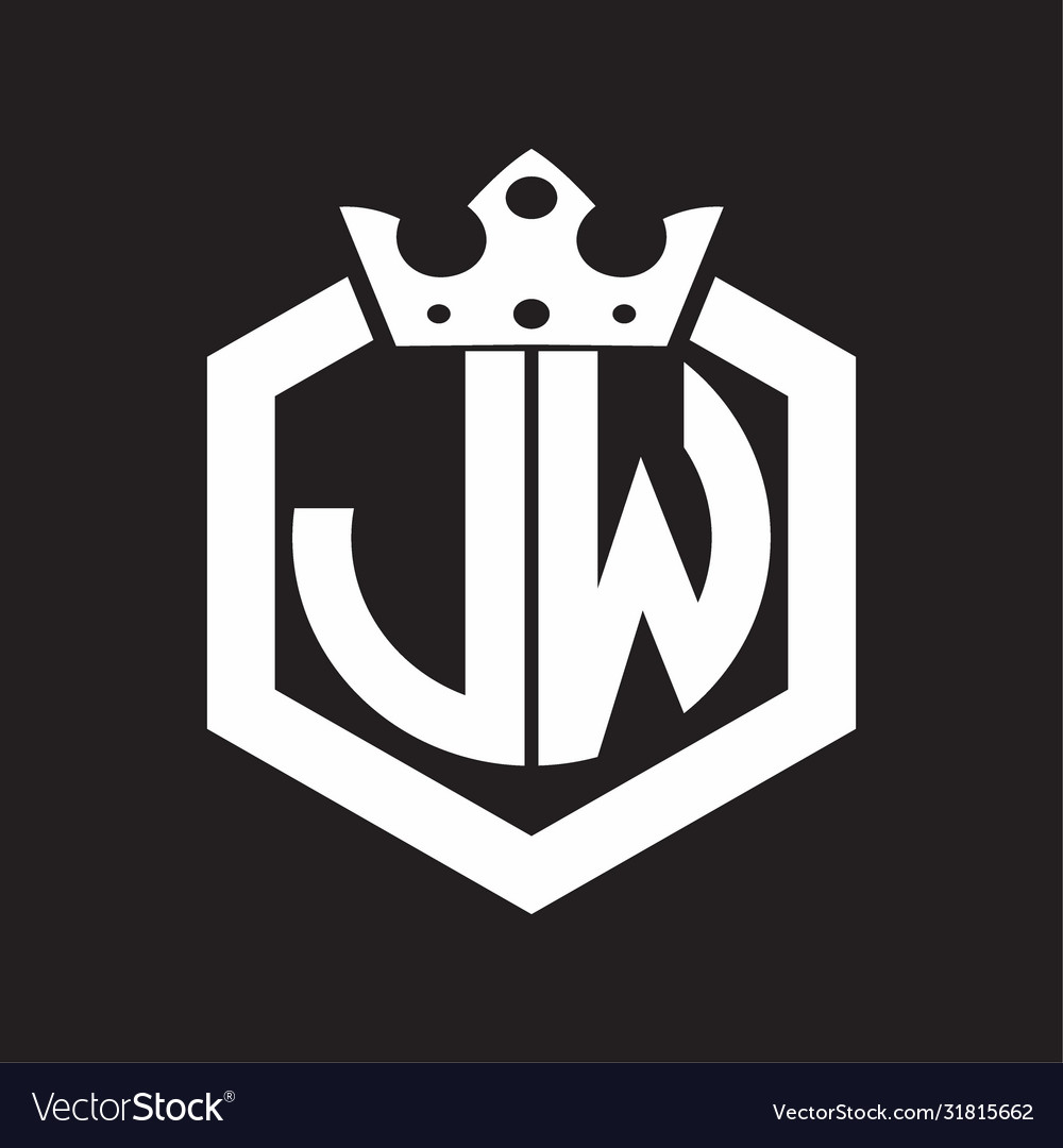 Jw logo monogram rounded hexagon shape