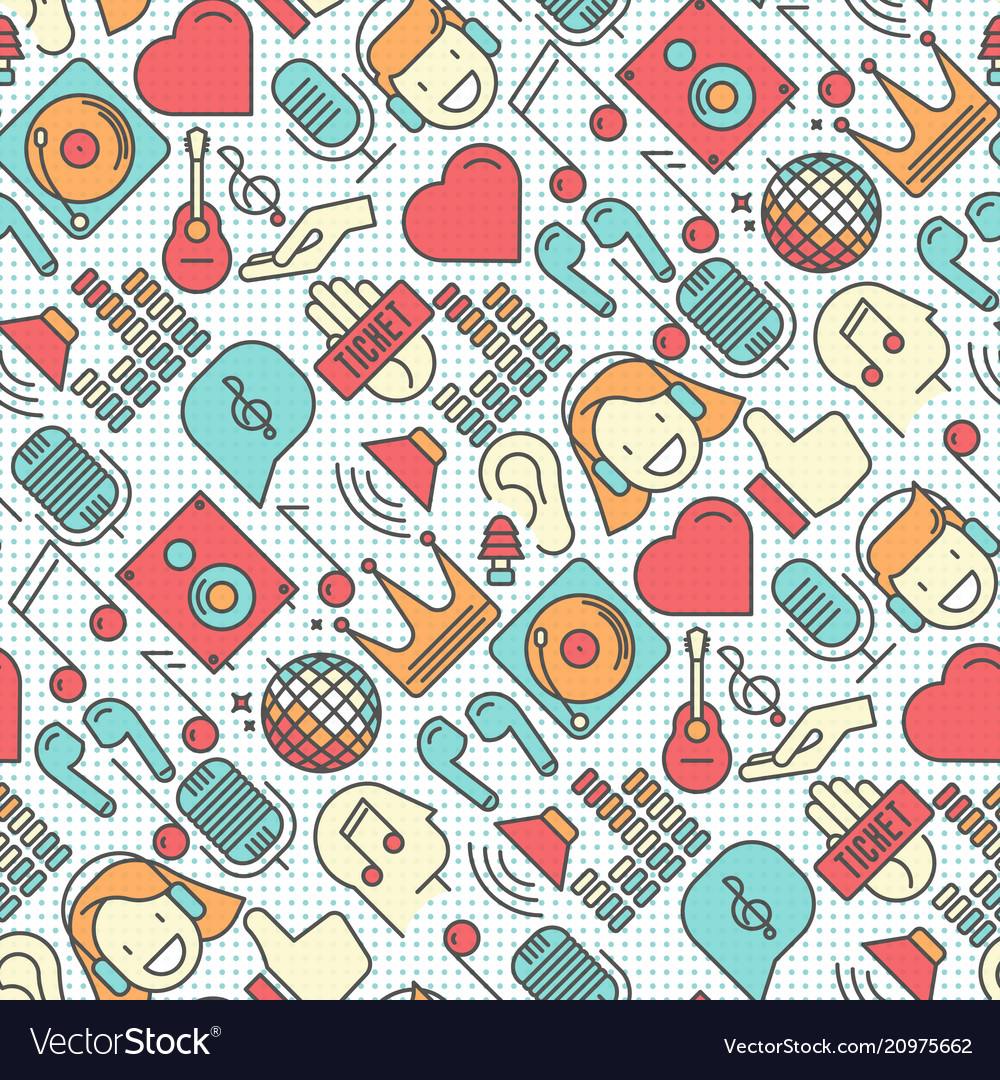 Music festival seamless pattern