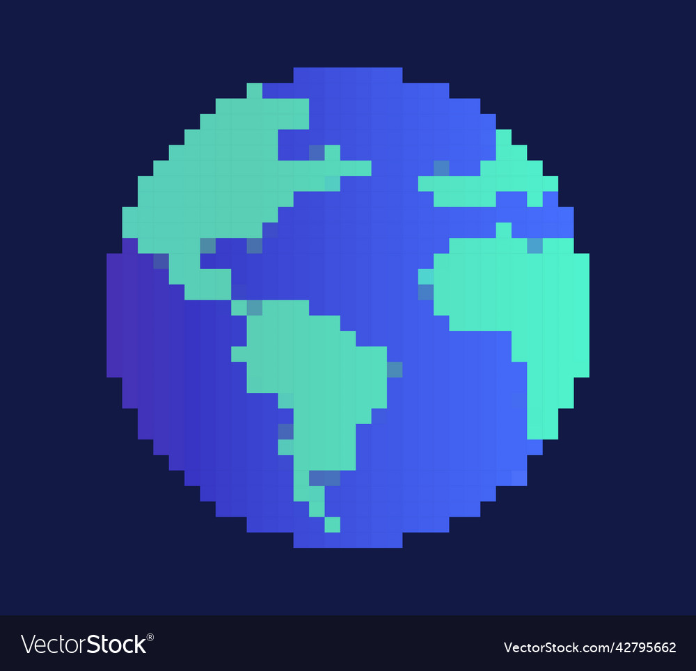 Pixel earth concept vector image Pixel earth concept