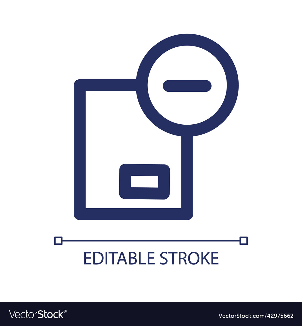 Remove from parcel linear ui icon vector image Remove from parcel linear ui icon