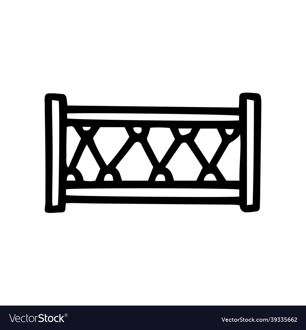 Rope fence black line doodle simple icon