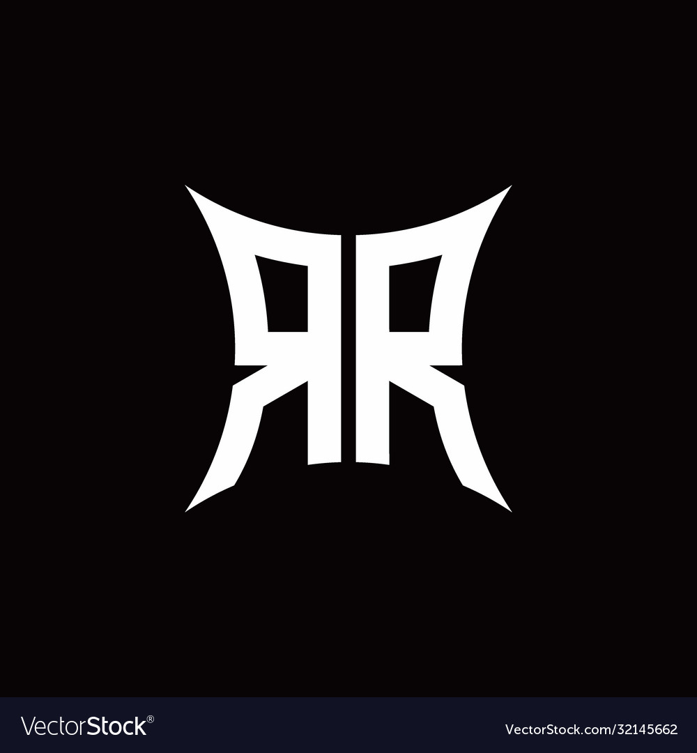 Rr monogram logo with sharped shape design