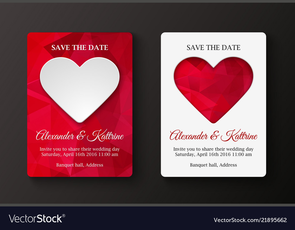 Save the date card template vector image Save the date card template
