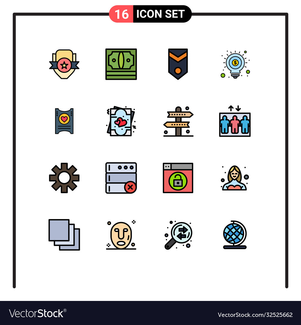 Set 16 modern ui icons symbols signs for seo