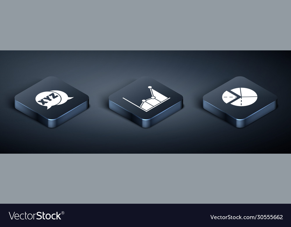 Set isometric xyz coordinate system graph vector image Set isometric xyz coordinate system graph