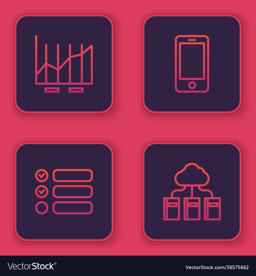 Set line pie chart infographic task list mobile