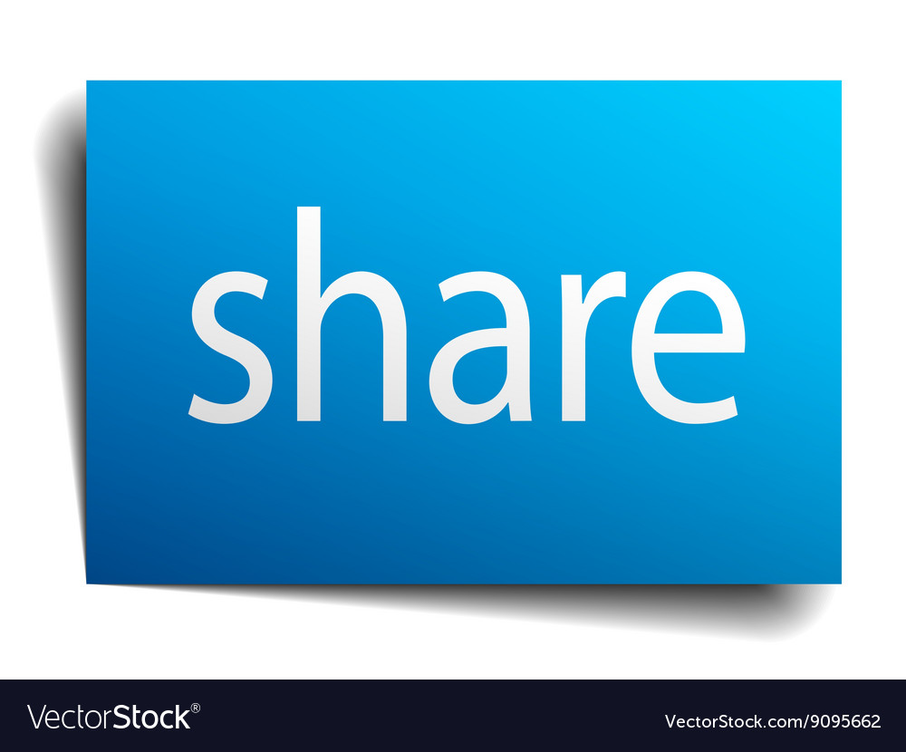Share blue paper sign on white background Vector Image Share blue paper sign on white background Vector Image