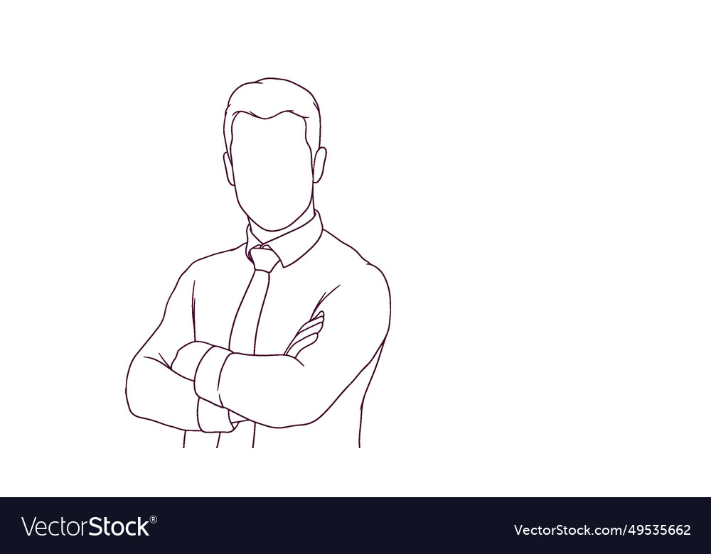 Succesfull businessman with crossed arms hand