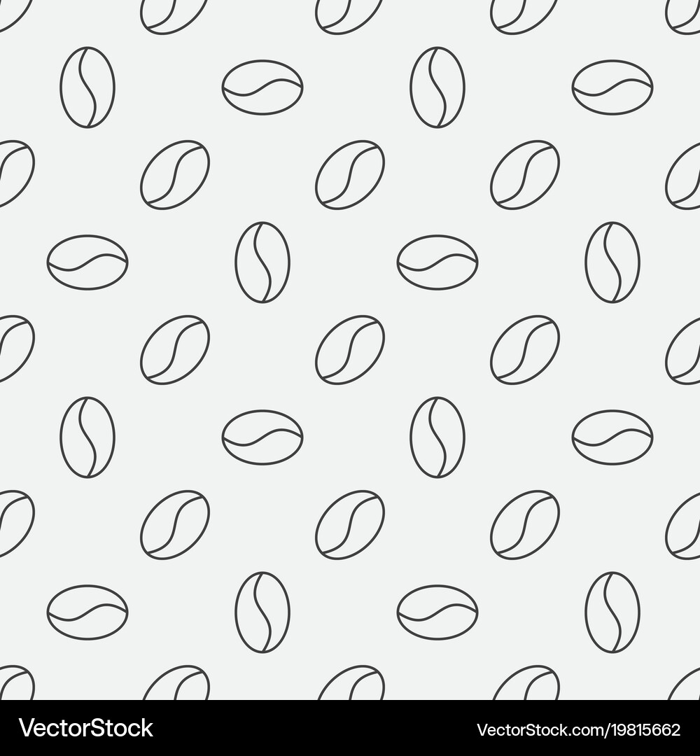 Thin line coffee beans seamless pattern Royalty Free Vector