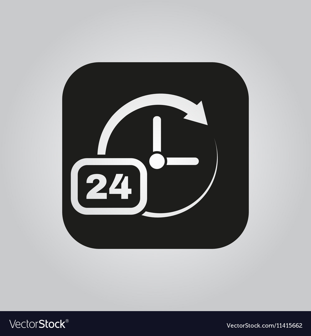 Time icon and watch timer 24 hours symbol