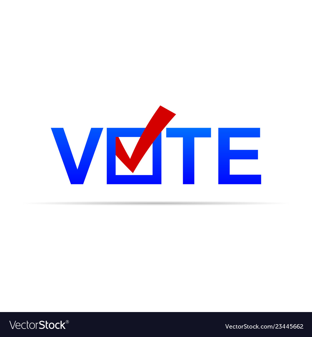 vote sign with check mark vote sign