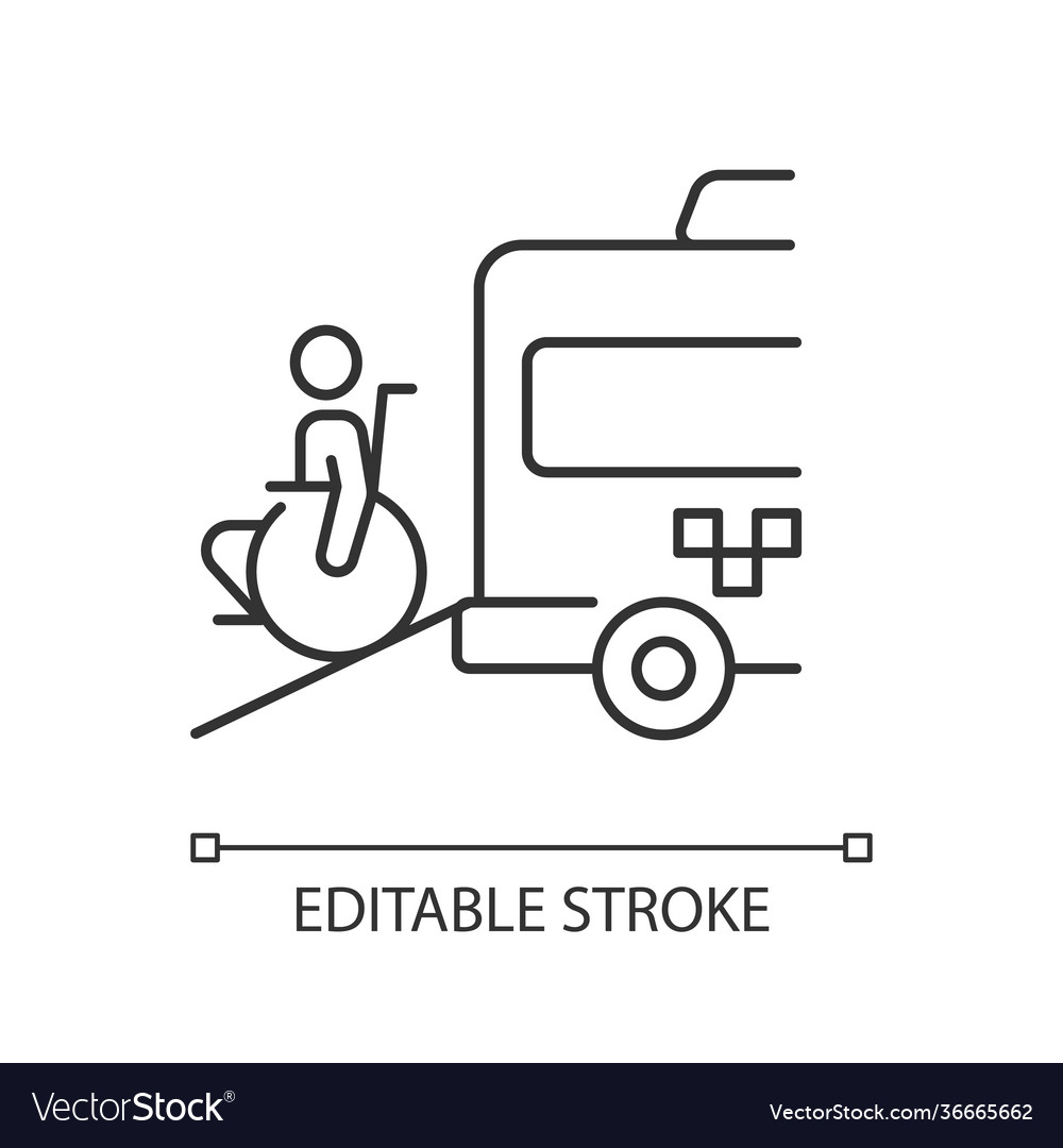 Wheelchair van linear icon vector image Wheelchair van linear icon