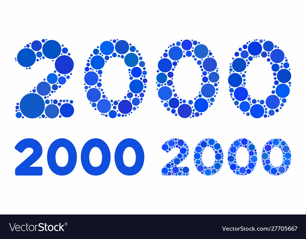 2000 digits text composition icon circle dots vector image 2000 digits text composition icon circle dots