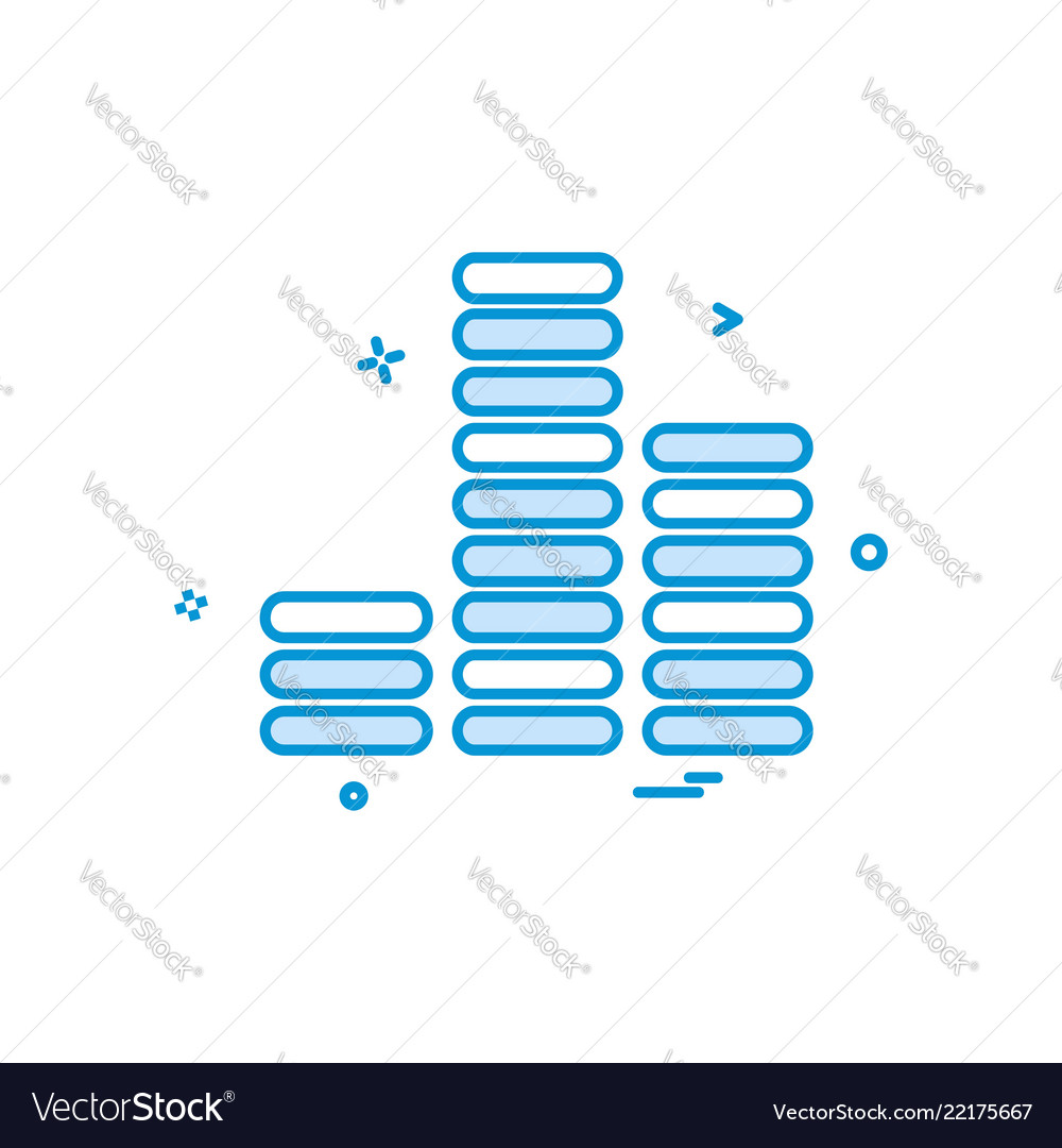 Bar graph icon design Vector Image Bar graph icon design