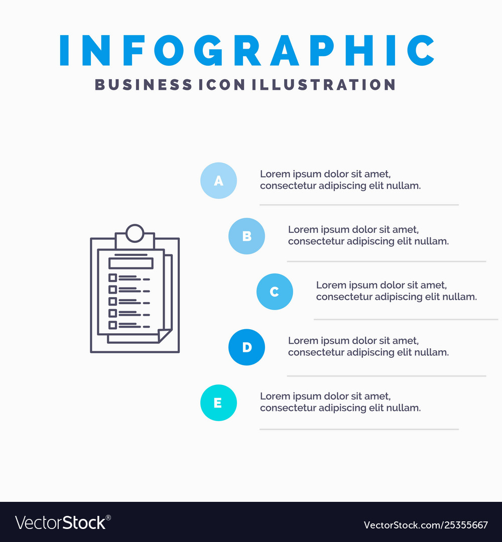 Card presentation report file line icon with 5 Vector Image Card presentation report file line icon with 5