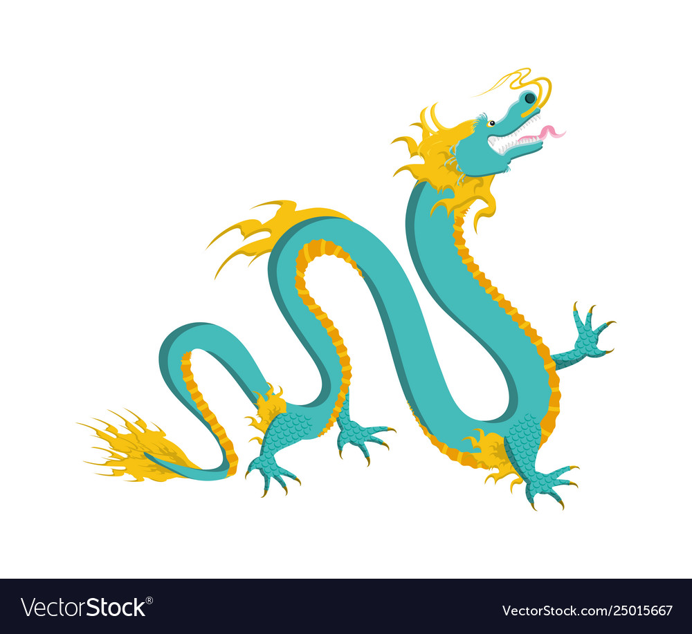 Chinese dragon animal isolated icon
