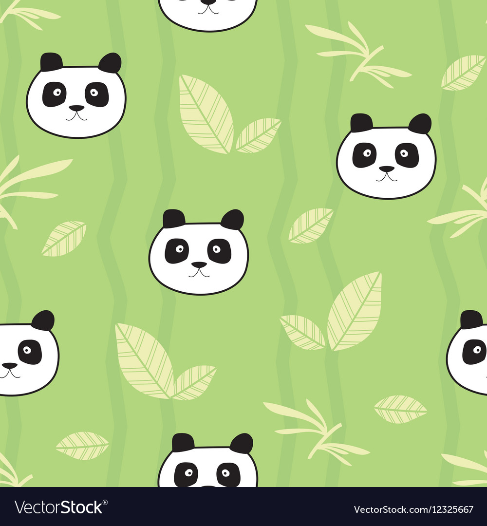 Cute pandas seamless pattern