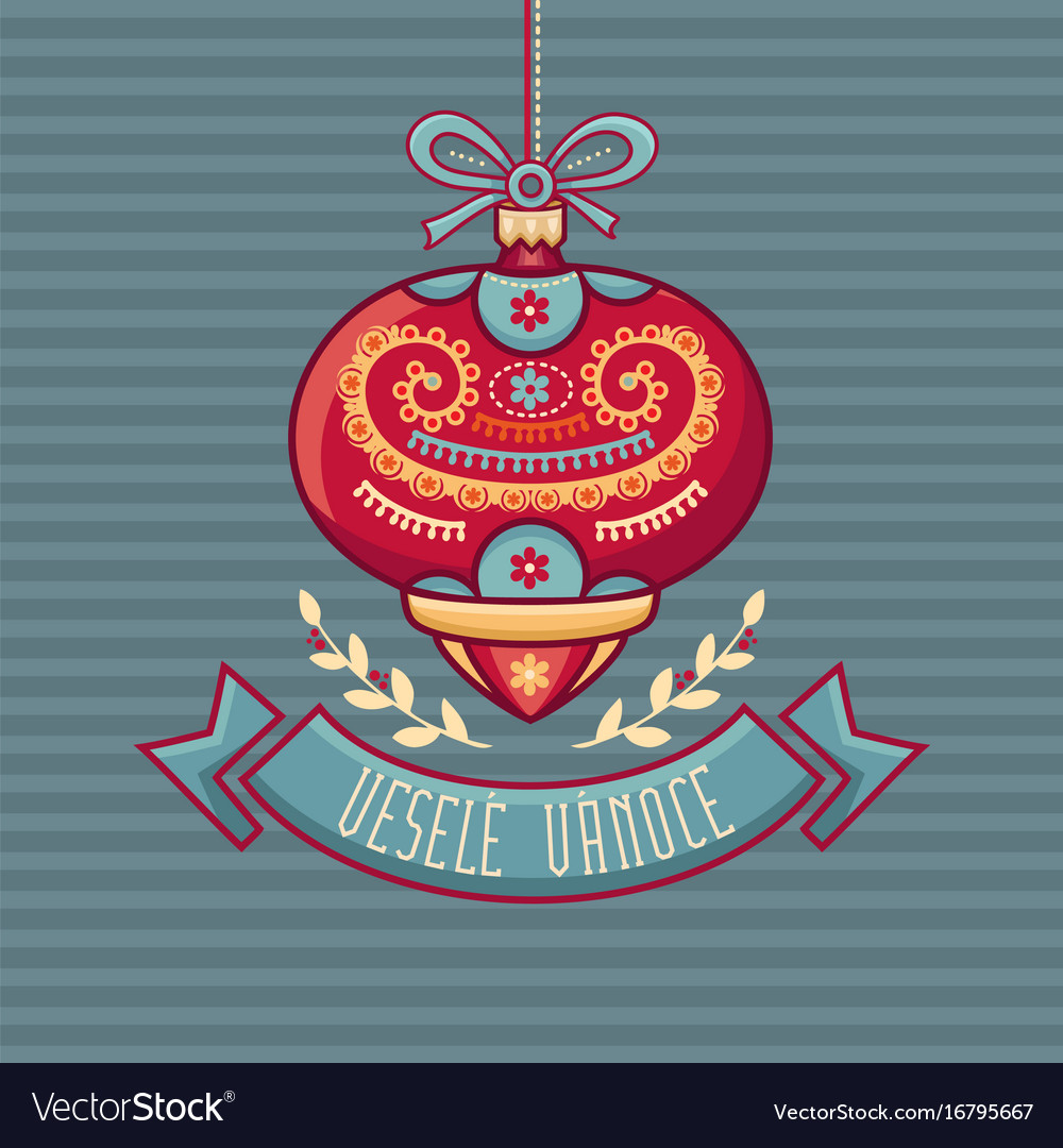 Czech language vesele vanoce christmas message Vector Image