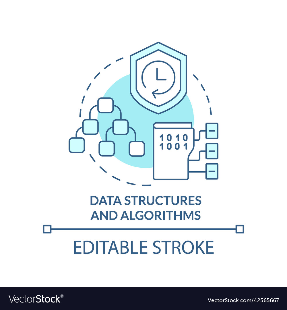 Data structures and algorithms turquoise concept vector image Data structures and algorithms turquoise concept